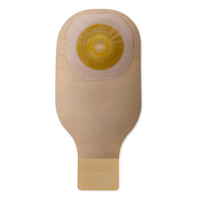 BX/5 - Premier Convex Flextend Drain Pouch with Belt Tab and Tape Border, Beige Lock n Roll, 7/8"