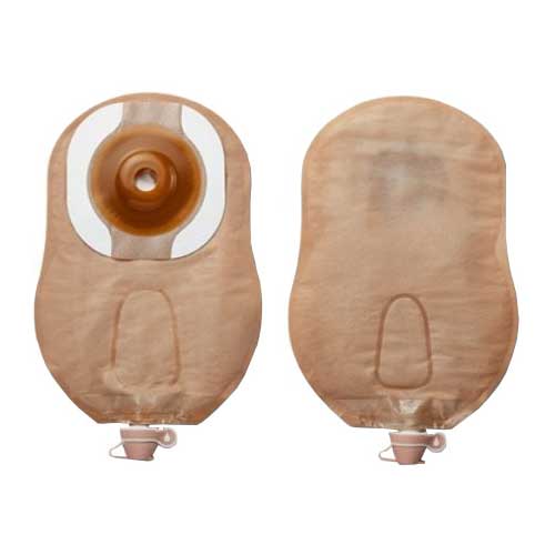 BX/5 - Premier Convex Flextend Urostomy Pouch With Belt Tabs 1-1/2" (38mm) Pre-Cut With Tape, Beige