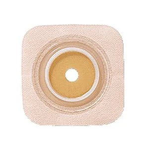 BX/10 - Sur-fit Natura Stomahesive Cut-to-fit Flexible Wafer 4" x 4" Flange 1-1/4" Tan