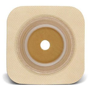 BX/10 - Sur-fit Natura Stomahesive Cut-to-fit Flexible Wafer 4" x 4" Flange 1-1/2" Tan