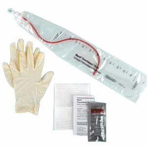 EA/1 - TOUCHLESS Plus Unisex Red Rubber Intermittent Catheter Kit 12 Fr 1100 mL
