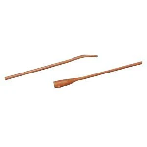 EA/1 - BARDIA Coude Red Rubber Urethral Catheter 16 Fr, 16"