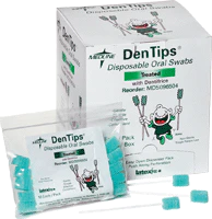 BX/250 - Dentips Foam Swab with Dentifrice, Green