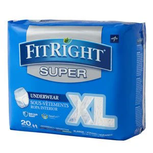 PK/20 - FitRight Super Protective Underwear, X-Large 56" - 68"