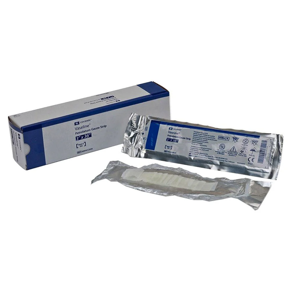 BX/12 - Vaseline Sterile Non-Adherent Petrolatum Gauze Strip, 3" x 36"
