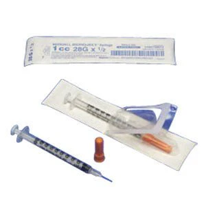 BX/100 - Monoject SoftPack Insulin Syringe 28G x 1/2", 1/2 mL (100 count)