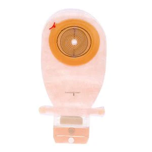 BX/10 - Assura 1-Piece Wide Outlet Drainable Pouch Cut-to-Fit Non-Convex 3/8" - 2-3/4", Transparent