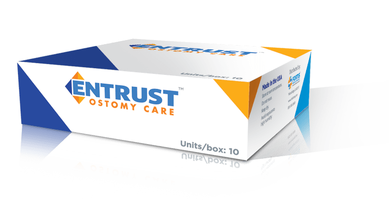 BX/10 - Entrust 1 Piece Pre-cut 2" Stoma Transparent, Standard Wear, 12"
