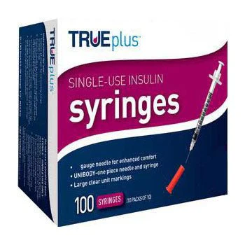 BX/100 - Trueplus Single-Use Insulin Syringe, 31G x 5/16", .3 mL (100 Count)
