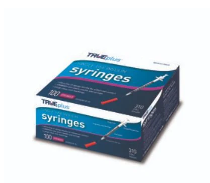 BX/100 - Trueplus Single-Use Insulin Syringe, 31G x 5/16", .5 mL (100 Count)