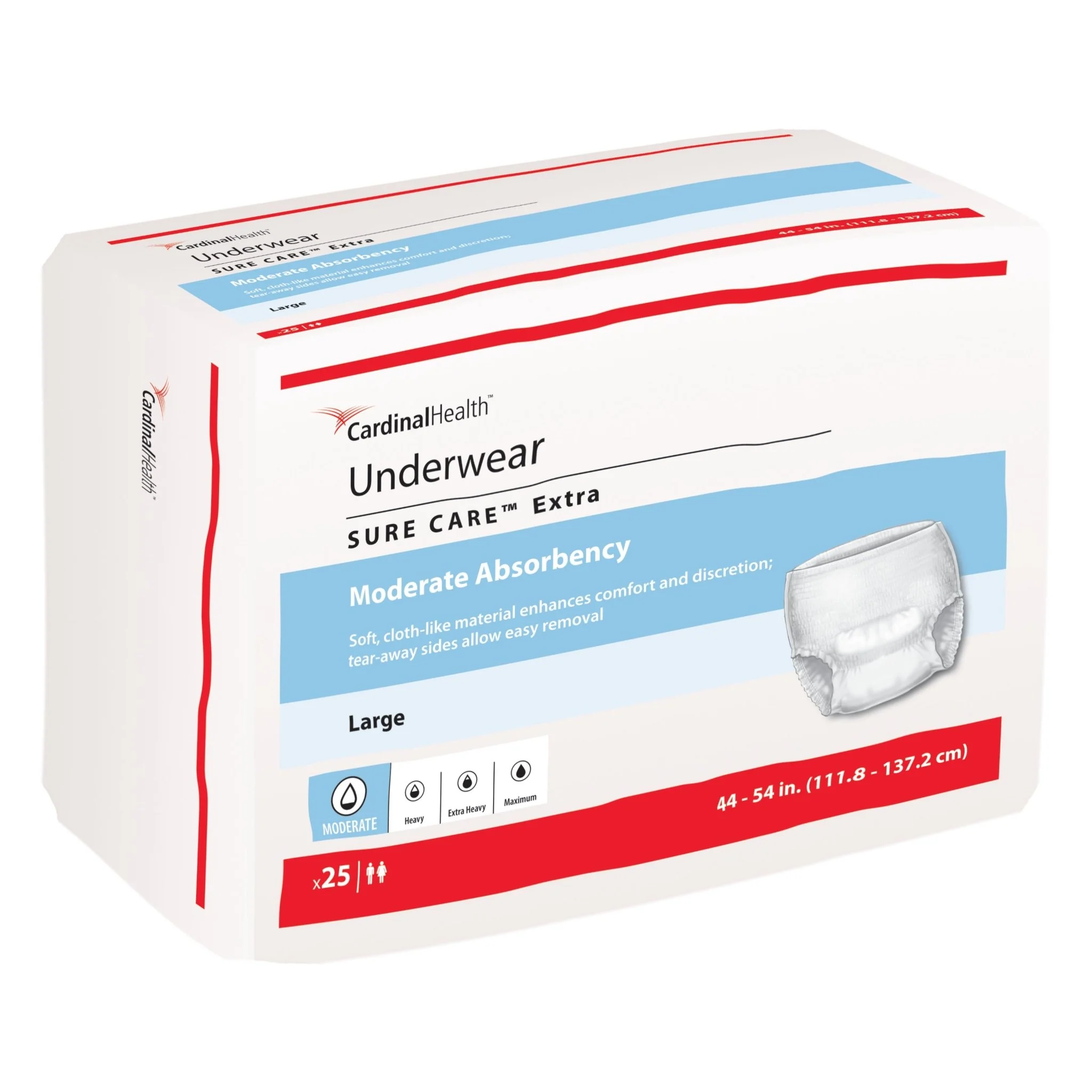 PK/25 - Cardinal Health, Underwear, Sure Care Extra, Large, 44" - 54"
