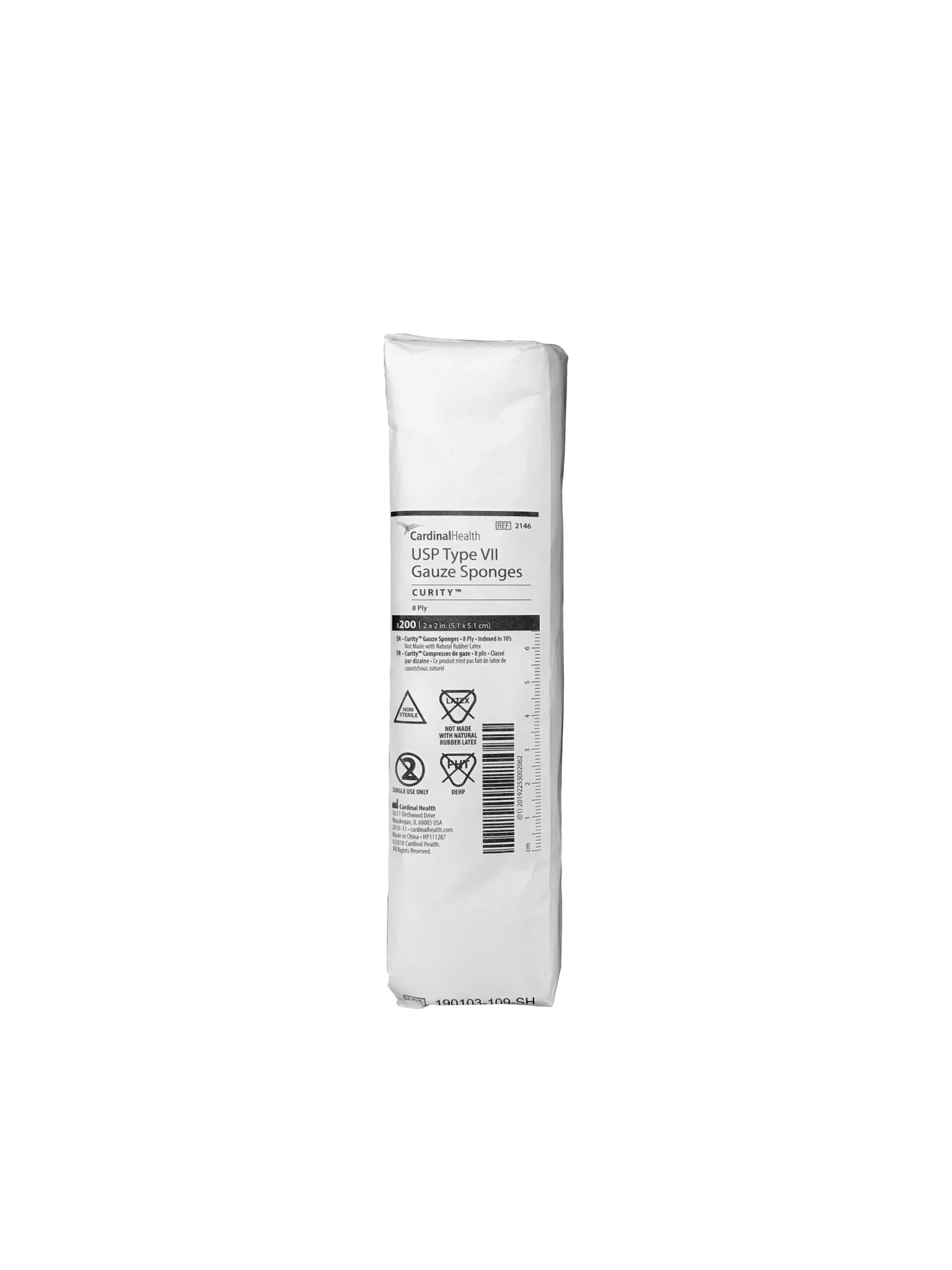 PK/200 - Curity Woven Gauze Sponge, Non-Sterile, 2" x 2", 8 Ply