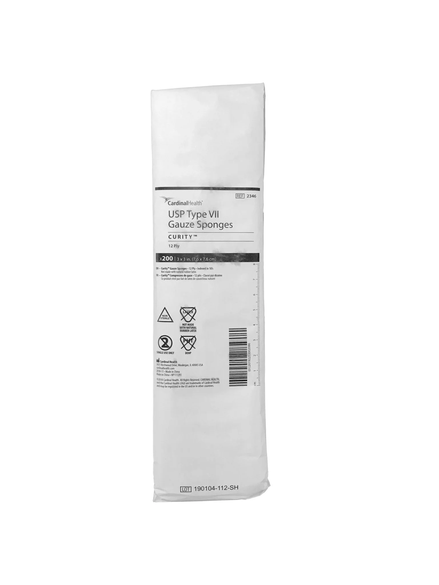 PK/200 - Curity Woven Gauze Sponge, Non-Sterile, 3" x 3", 12 Ply