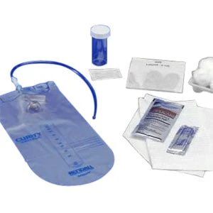 EA/1 - Dover Vinyl Urethral BZK Swabs Closed Urinary Catheterization Kit, 14FR, 1500mL