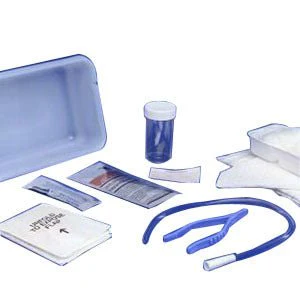EA/1 - CURITY Hyrodgel Coated Red Rubber Open Urethral Catheter Tray 14 Fr