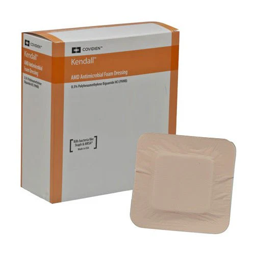 BX/10 - Cardinal Health Kendall AMD Antimicrobial Foam Dressing, 4" x 4"