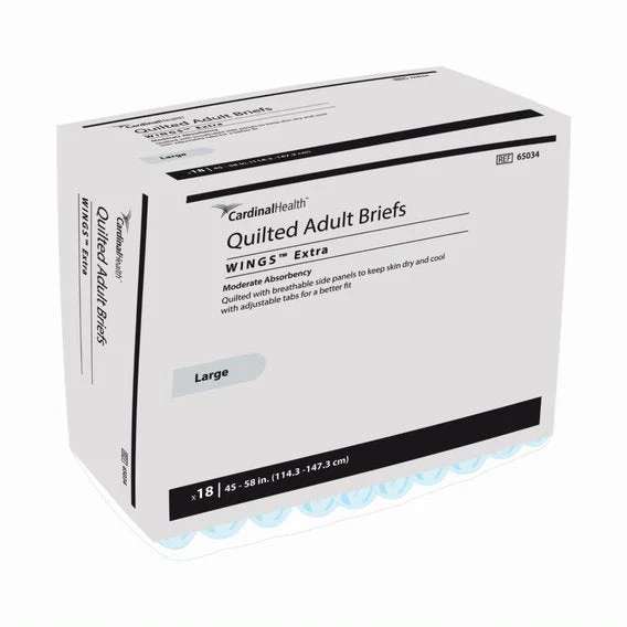 PK/18 - Cardinal Health, Quilted Adult Briefs, Wings Extra, Large, 45" - 58"
