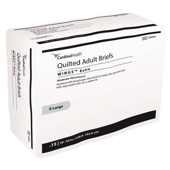 PK/15 - Cardinal Health, Quilted Adult Briefs, Wings Extra, X-Large, 59" - 64"