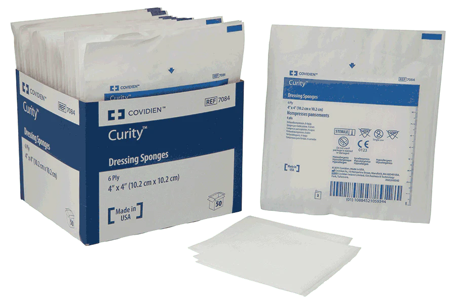 BX/25 - Excilon Sterile Nonwoven Sponge, 4" x 4", 6 ply