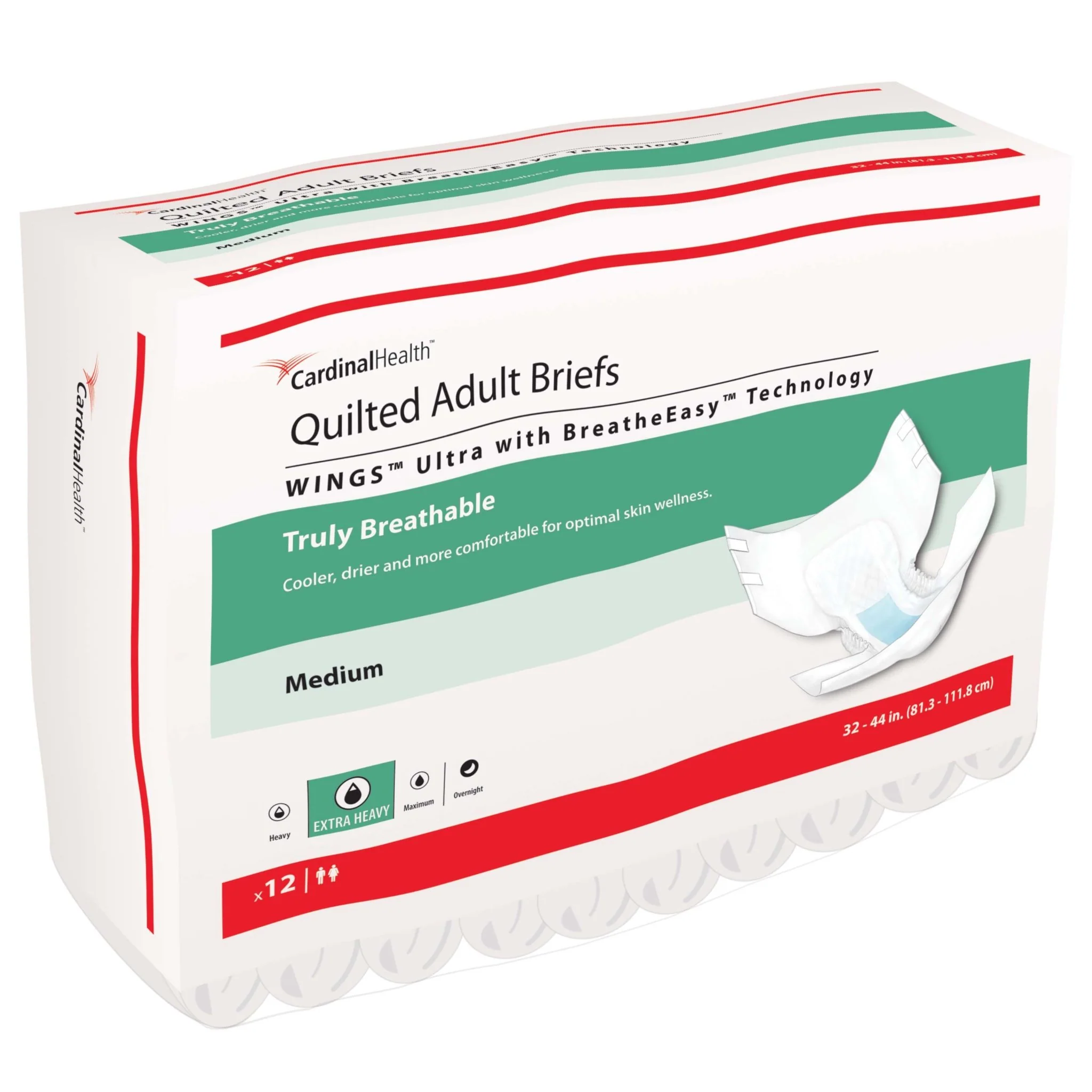 CA/96 - WINGS Ultra Quilted Brief with BreatheEasy Technology, Medium, 32" - 44"