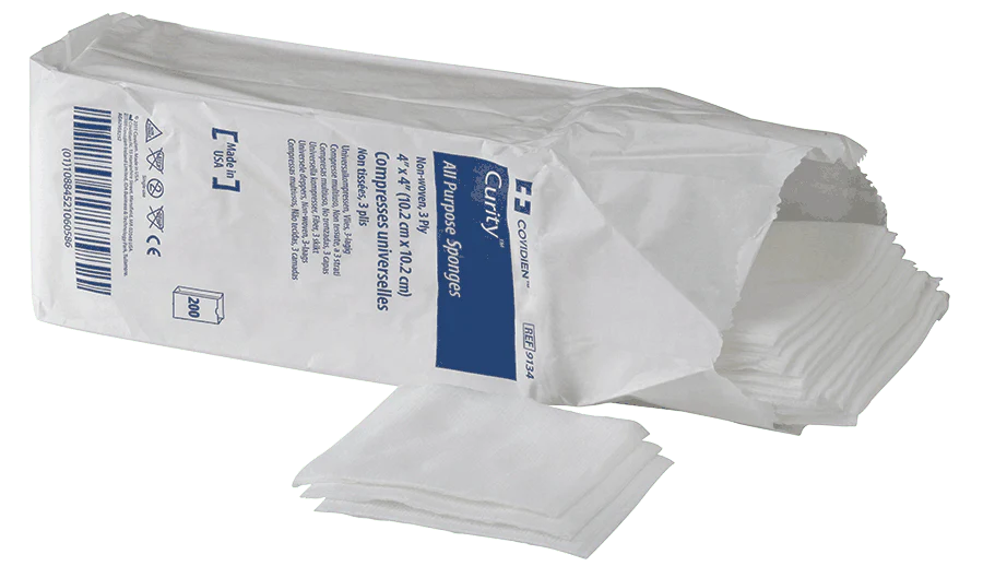 BX/25 - Curity All Purpose Sterile Non-Woven Sponge, 2" x 2", 4-Ply