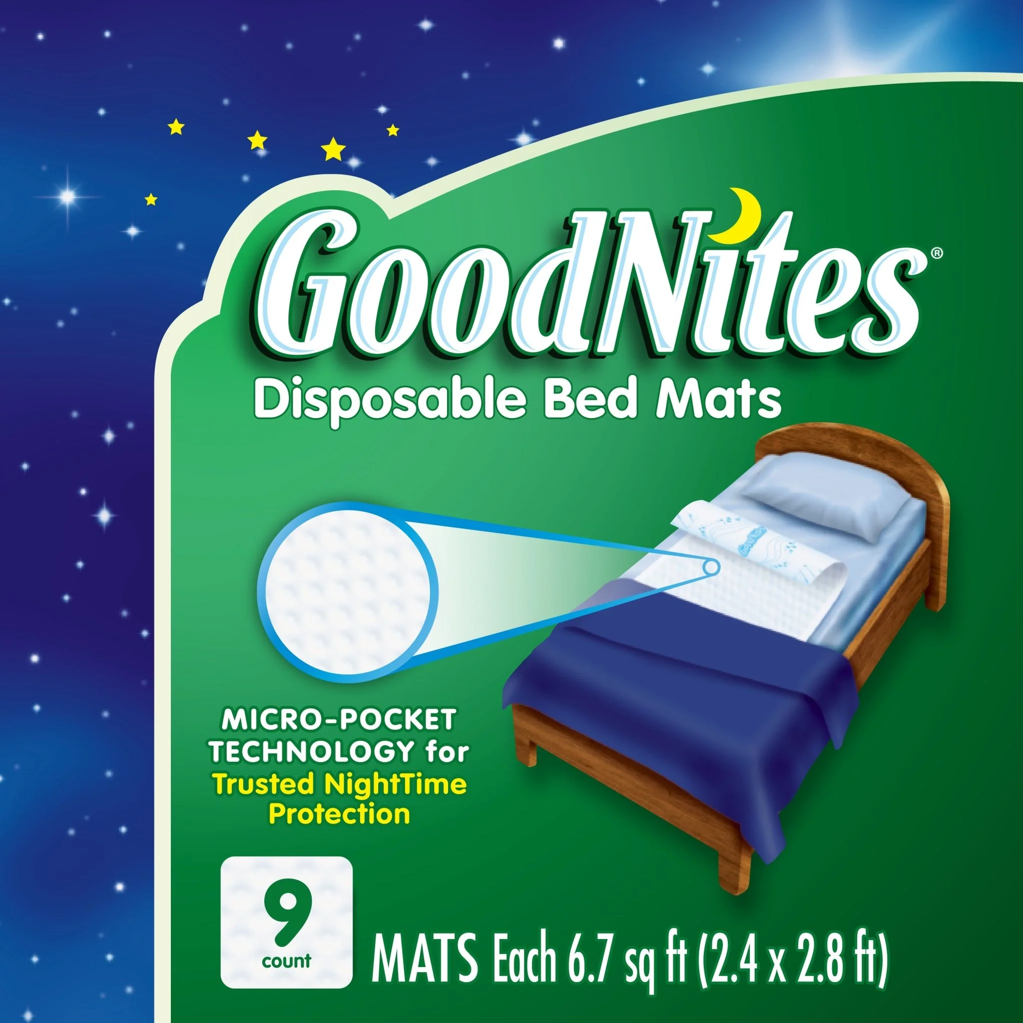 PK/9 - GoodNites Bed Mats, 30" x 36"
