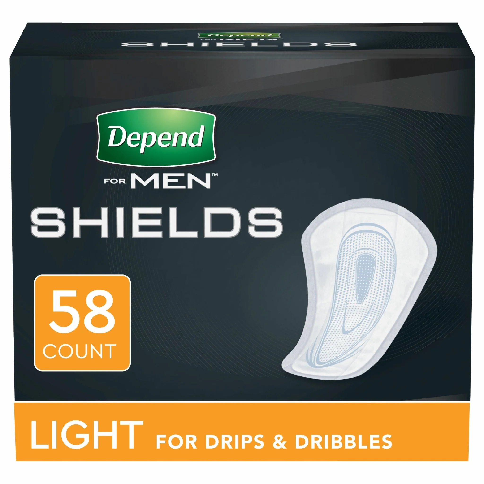 PK/58 - Depend Shields For Men Light Absorbency, One Size Fits Most