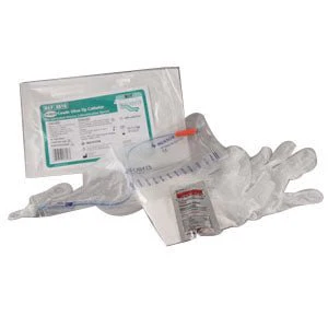 EA/1 - Self-Cath Coude Olive Tip Closed System with Insertion Supplies 14 Fr 16" 1100 mL