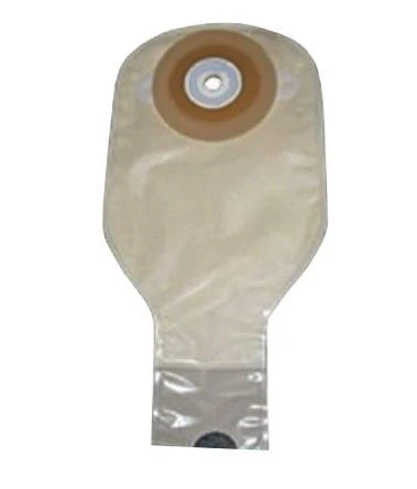 BX/10 - Nu-Flex Oval E Convex Drain Pouch Trim-To-Fit  1- 3/4" x 3 - 1/4", with 1/2" Starter Hole
