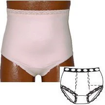 EA/1 - OPTIONS Ladies' Basic with Built-In Barrier/Support, Light Yellow, Dual Stoma, Small 4-5, Hips 33" - 37"