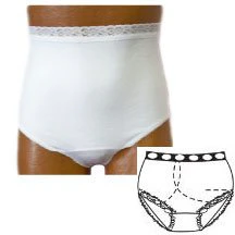 EA/1 - OPTIONS Ladies' Basic with Built-In Barrier/Support, White, Right-Side Stoma, Large