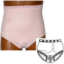 EA/1 - OPTIONS Split-Lace Crotch with Built-In Barrier/Support, Light Yellow, Left Side Stoma, Large 8-9, Hips 41"-45"