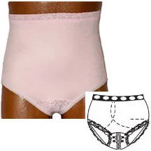EA/1 - OPTIONS Split-Lace Crotch with Built-In Barrier/Support, Light Yellow, Right-Side Stoma, Large 8-9, Hips 41" - 45"
