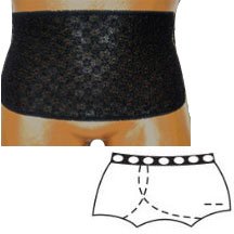 EA/1 - OPTIONS Open Crotch with Built-In Barrier/Support, Black, Right-Side Stoma, Medium 6-7, Hips 33" - 37"