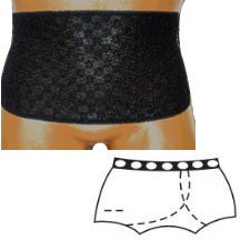 EA/1 - OPTIONS Ladies' Brief with Open Crotch and Built-In Barrier/Support, Black, Left-Side Stoma, 2X-Large 10, Hips 45" - 47"