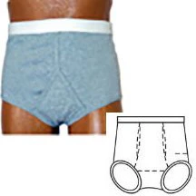 EA/1 - OPTIONS Men's Basic with Built-In Barrier/Support, Gray, Dual Stoma, Medium 36-38