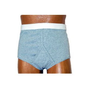 EA/1 - OPTIONS Men's Basic With Built-In Barrier/Support, Gray, Right-Side Stoma, X-Small