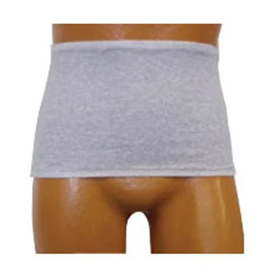 EA/1 - Men's Wrap/Brief with Open Crotch and Built-in Ostomy Barrier/Support Gray Small, Dual