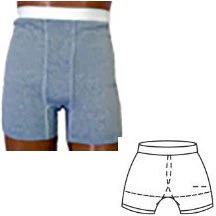 EA/1 - OPTIONS Men's Brief with Built-In Barrier/Support, Gray, Center Stoma, Medium, Hips 36" - 38"