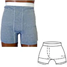 EA/1 - OPTIONS Men's Boxer Brief with Built-In Barrier/Support, Gray, Right-Side Stoma, X-Large 44-46