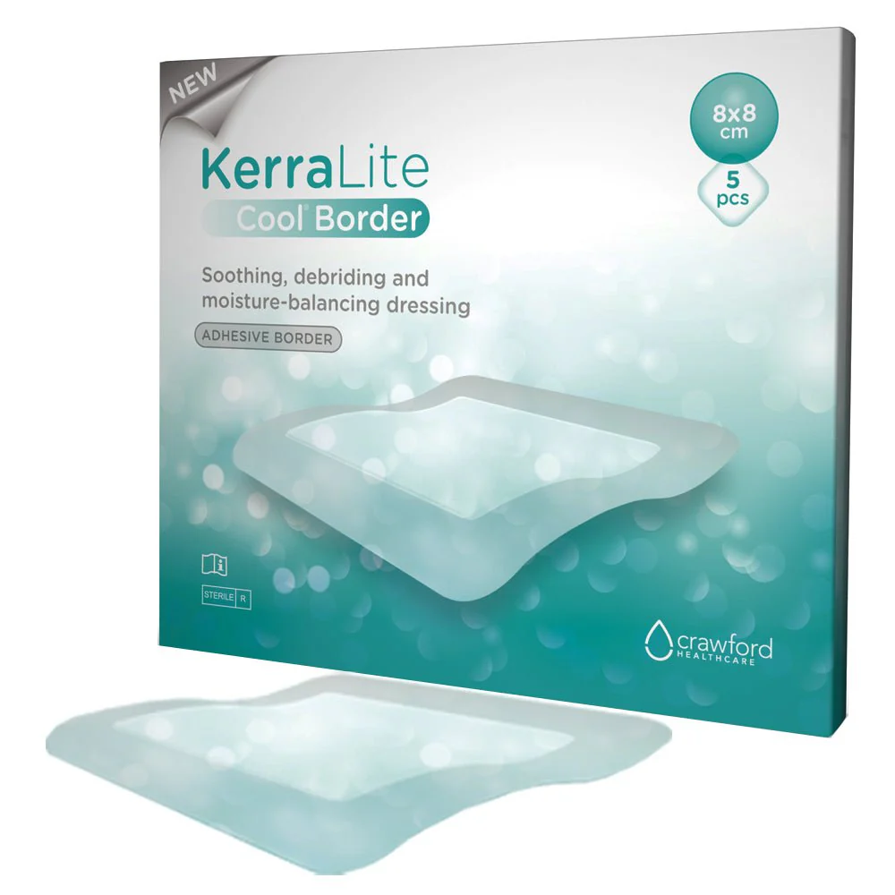 BX/5 - KerraLite Cool Border Hydrogel Sheet Cover Dressing Combination, 3" x 3"
