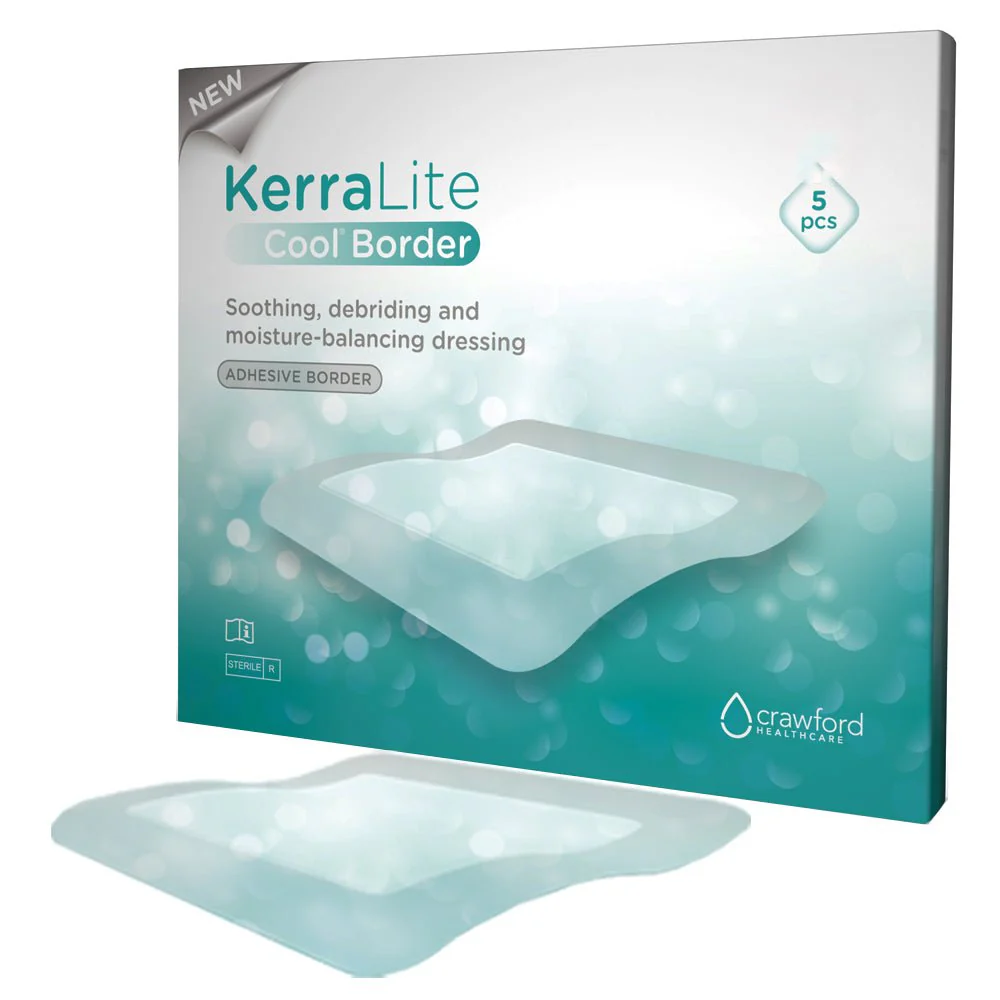 BX/5 - KerraLite Cool Border Hydrogel Sheet Cover Dressing Combination, 4.3" x 4.3"