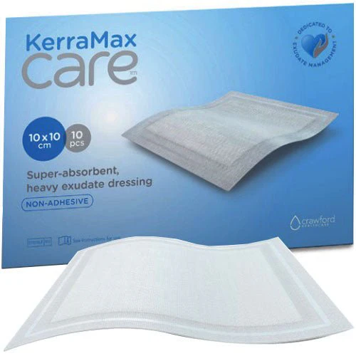 BX/10 - KerraMax Care Super Absorbent Dressing, 4" x 4"