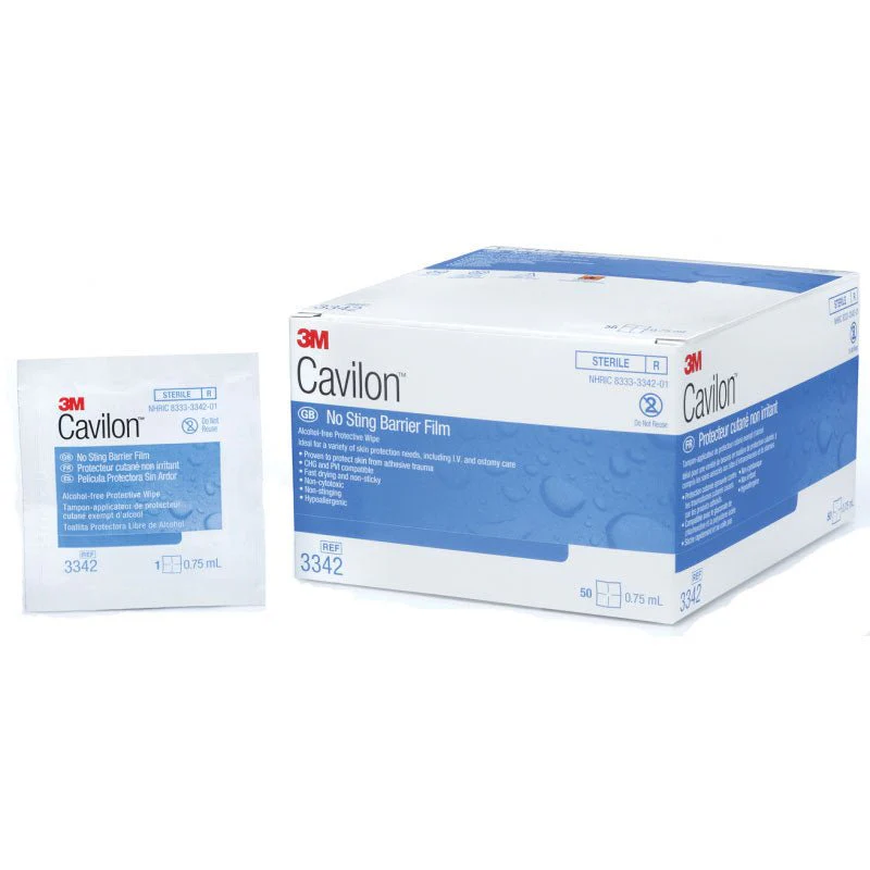 BX/50 - 3M Cavilon No Sting Barrier Film, .75ml Wipes, Alcohol-Free