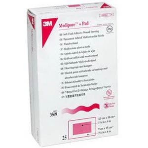 EA/1 - Medipore +Pad Soft Cloth Adhesive Dressing, 6" x 6"