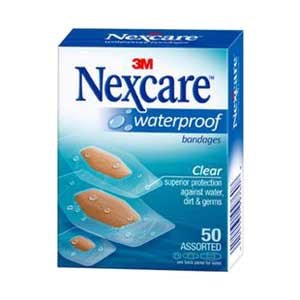 BX/50 - Nexcare Waterproof Bandage Assorted, Clear