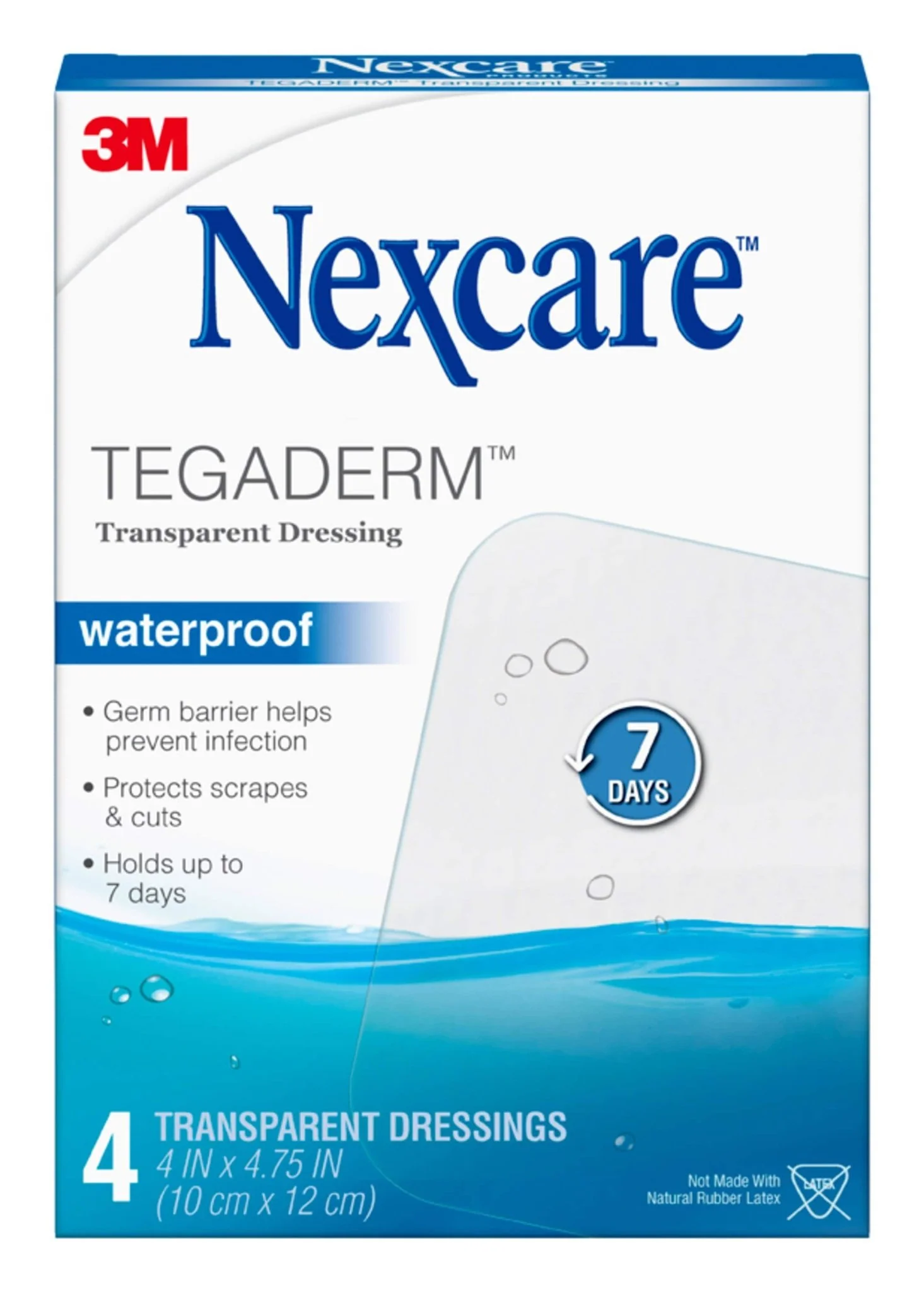 BX/4 - Nexcare Tegaderm Transparent Dressing 4" x 4-3/4"