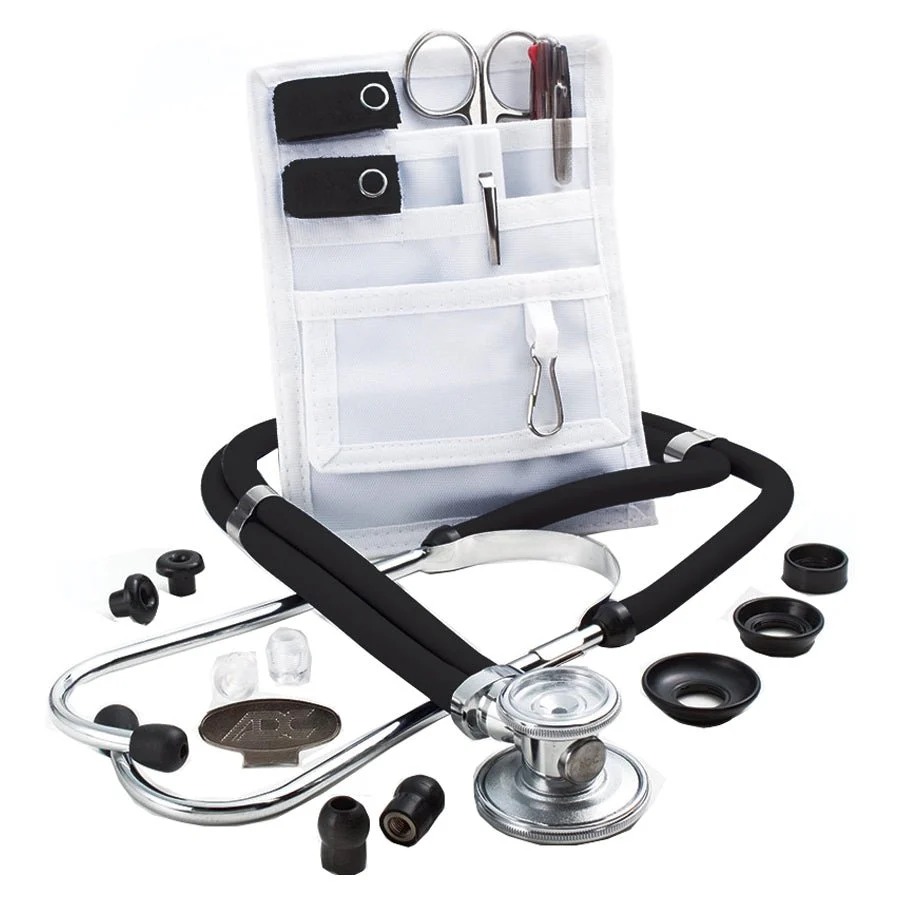 EA/1 - Adscope Sprague Stethoscope with Accessory Pack, Black.