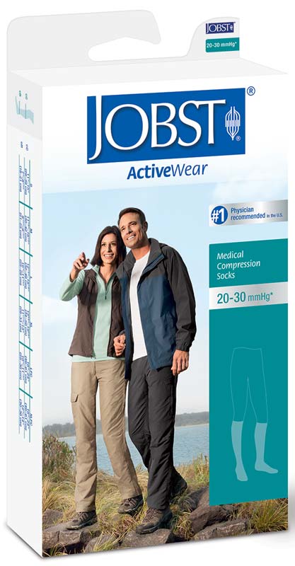 EA/1 - JOBST ActiveWear Knee-High Firm Compression Socks Large, White