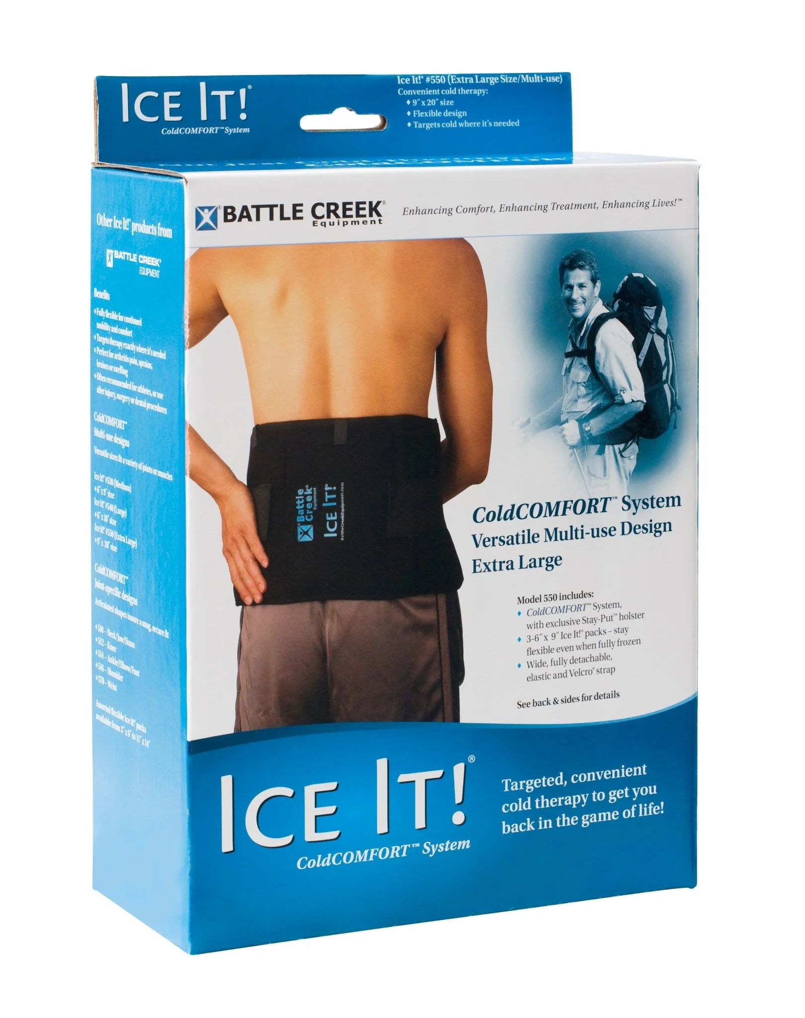 EA/1 - Ice It! ColdComfort Ice Pack Wrap with 3 Cold Packs 9" x 20"